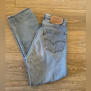 Vintage Levi’s 501 light blue with fading size 28x27. *sale this weekend only!!!
